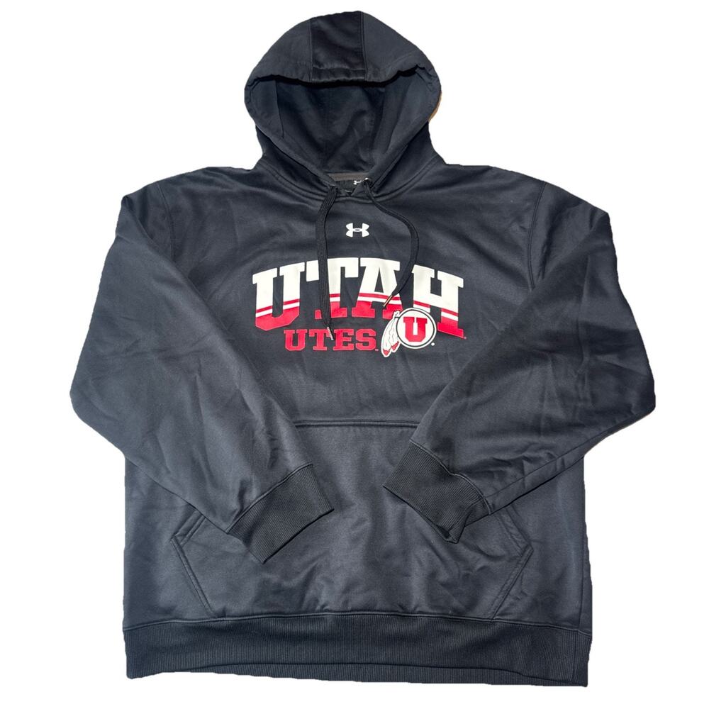 Under Armour Utah Utes Hoodie Loose Large Black Big Front Pocket